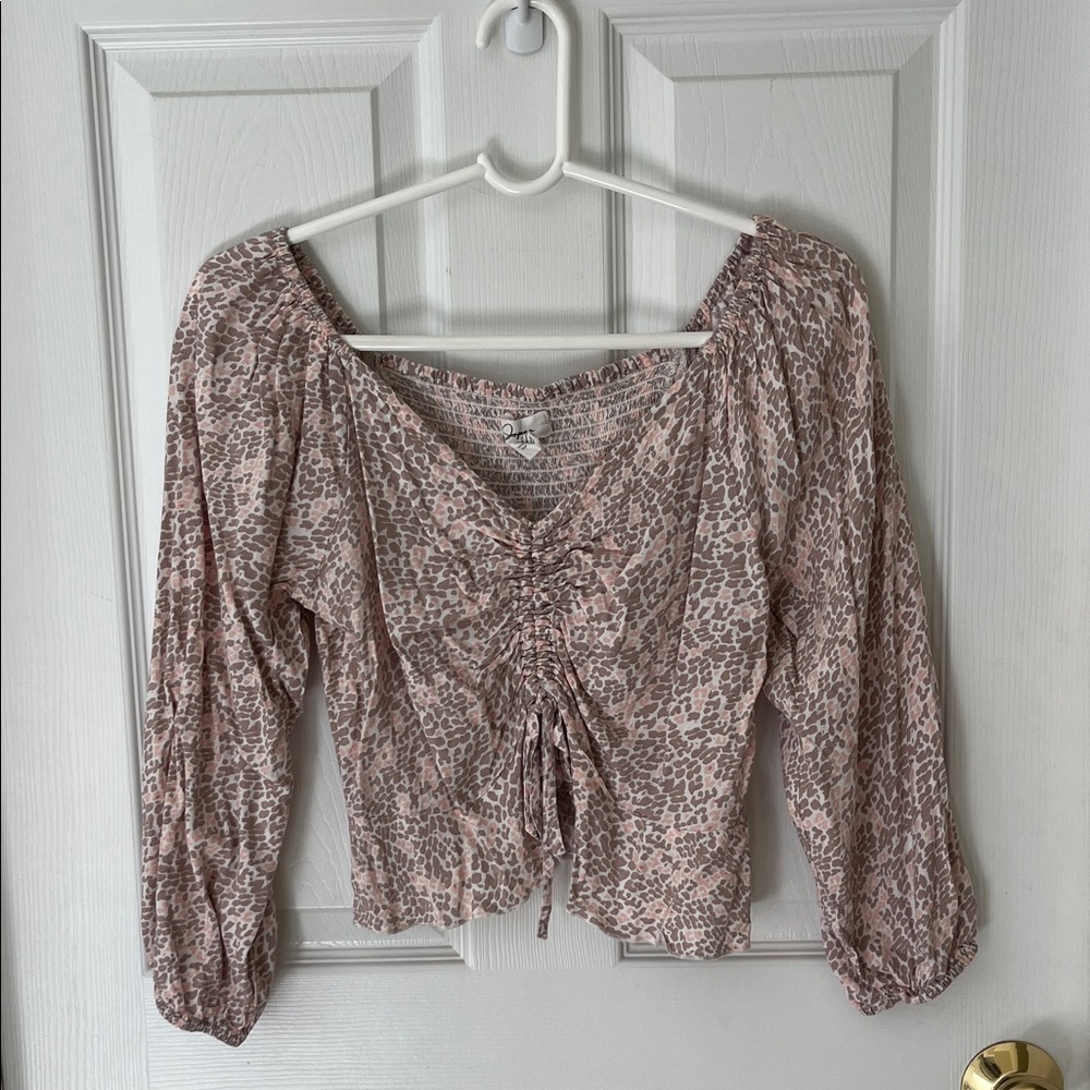 Japna Pink and Brown M Cropped Top